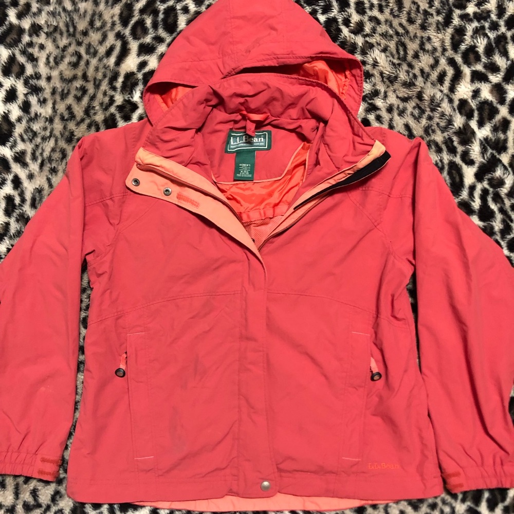 LL Bean Vintage Red Nylon Waterproof jacket